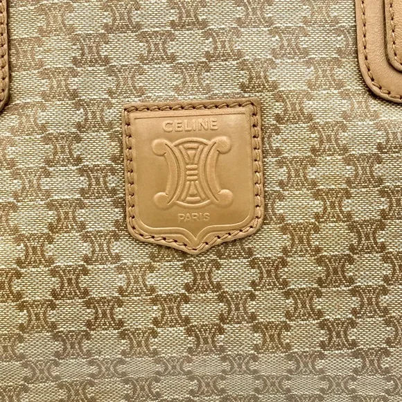 Celine Vintage Macadam Boston Bag Coated Canvas Leather Very Good Condition - Picture 2 of 16